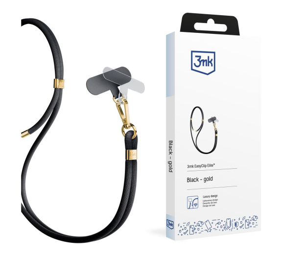3mk Sznurek do Etui EasyClip Elite Black (gold) - 1267311 - zdjęcie 2